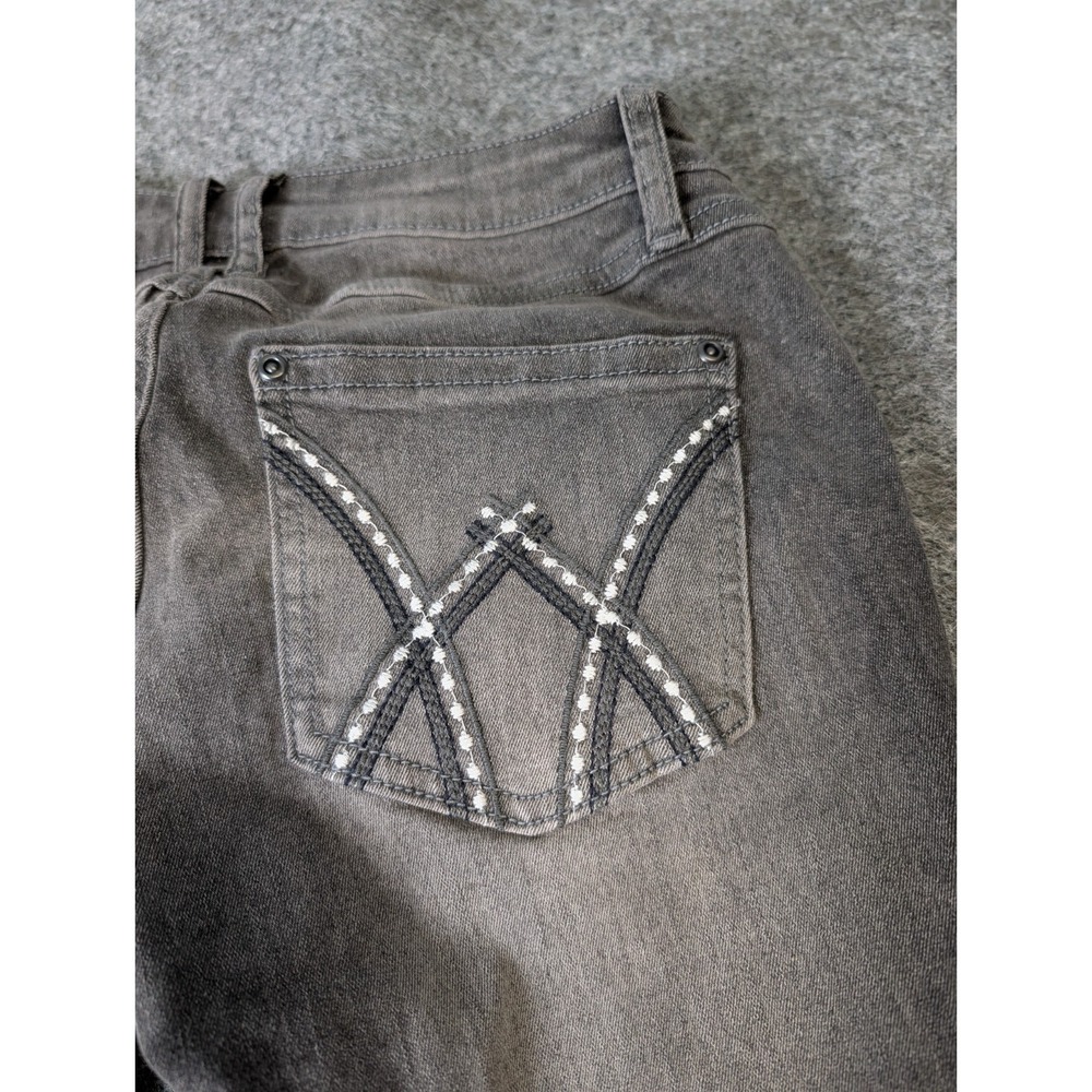 NWT Flamingo Black/Gray Stretch Jeans Size M Distressed Made For Curves Flare - Picture 7 of 10
